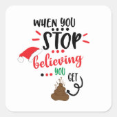 Funny Kerstpoop Holiday Vierkante Sticker (Voorkant)
