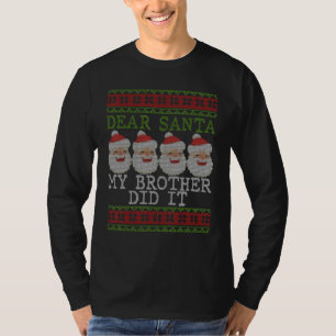 Funny Kerstpyjama Beste Santa Mijn broer T-shirt