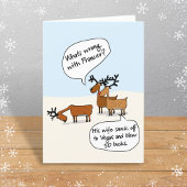 Funny Kerstreindeer Vegas Folded Holiday Kaart