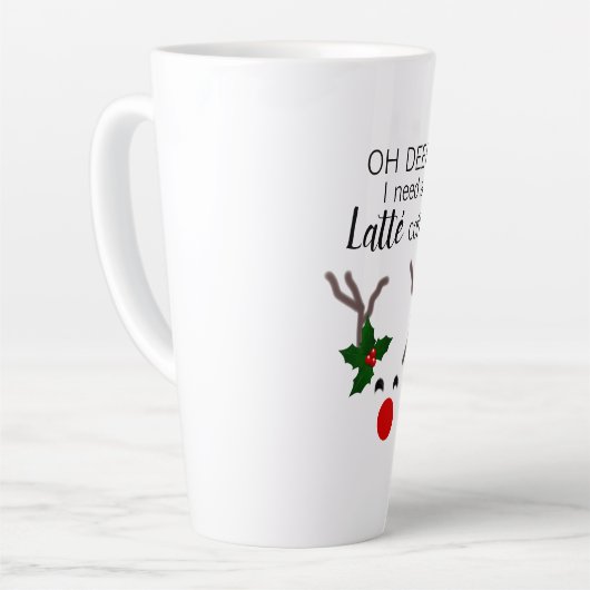 Funny Kerstrendiermoderne Latte Mok (Linkerhoek)