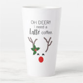 Funny Kerstrendiermoderne Latte Mok (Voorkant)