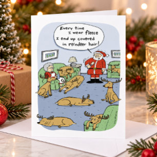 Funny kerstrendierse Cartoon - Fleece Navidad Feestdagen Kaart