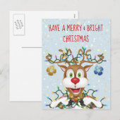 Funny Kerstrenindeer Holiday Cheer Feestdagenkaart (Voorkant / Achterkant)