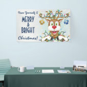 Funny Kerstrenindeer Holiday Cheer Spandoek (Beurs)