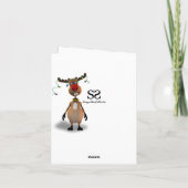 Funny Kerstroodbruine rendierfeestkaart Feestdagen Kaart (Achterkant)