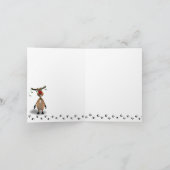 Funny Kerstroodbruine rendierfeestkaart Feestdagen Kaart (Binnen)