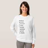 Funny KerstSanta Alcohol Reindeer Names T-shirt (Voorkant volledig)