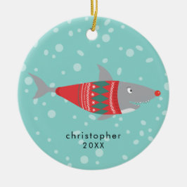 Funny Kerstshaak Keramisch Ornament