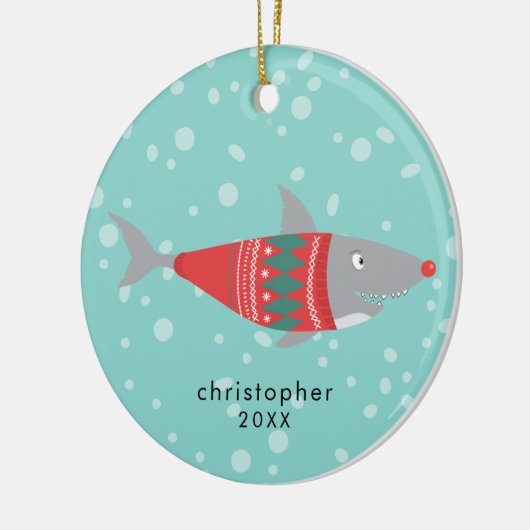 Funny Kerstshaak Keramisch Ornament (Links)