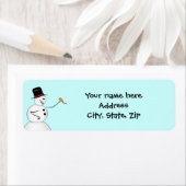 Funny Kerstsneeuwman Etiket (Insitu)