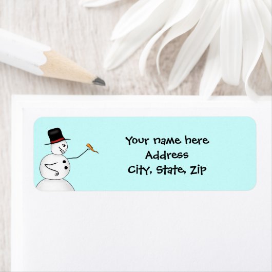 Funny Kerstsneeuwman Etiket (Insitu)