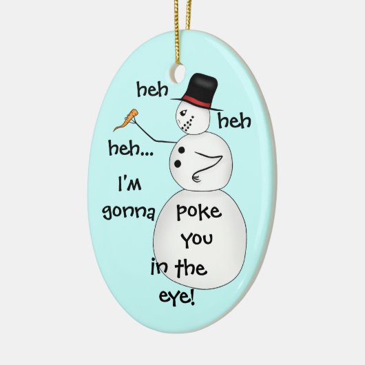 Funny Kerstsneeuwman Keramisch Ornament (Links)