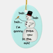 Funny Kerstsneeuwman Keramisch Ornament (Voorkant)