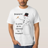 Funny Kerstsneeuwman T-shirt (Voorkant)