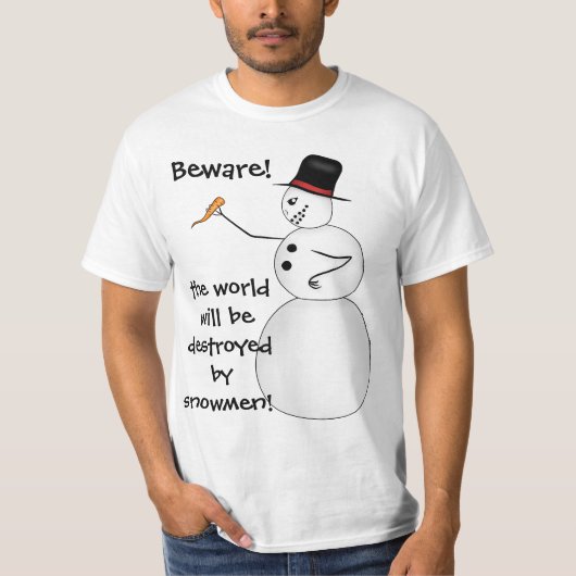 Funny Kerstsneeuwman T-shirt (Voorkant)