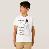Funny Kerstsneeuwman T-shirt (Voorkant volledig)