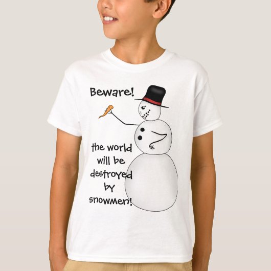 Funny Kerstsneeuwman T-shirt (Voorkant)