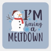 Funny Kerstsnewman Holiday Vierkante Sticker (Voorkant)