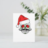 Funny kerstSugar Skull Feestdagenkaart (Staand voorkant)
