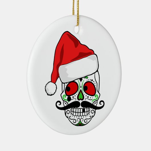 Funny kerstSugar Skull Keramisch Ornament (Rechts)