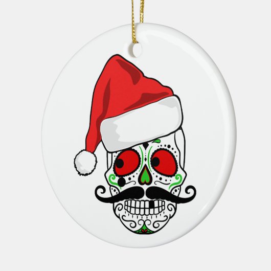 Funny kerstSugar Skull Keramisch Ornament (Links)