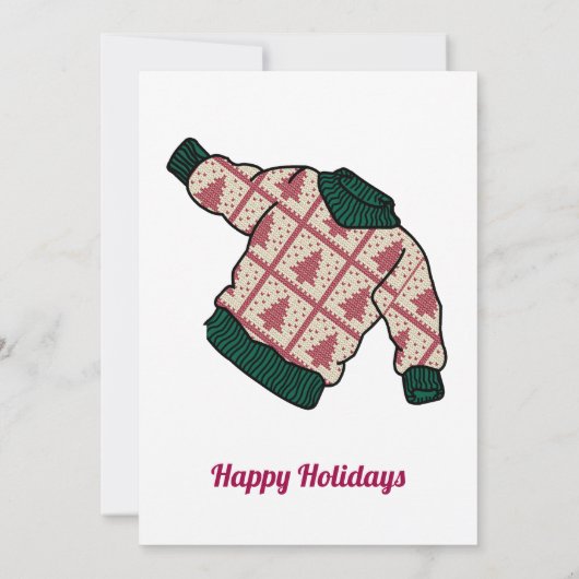 Funny KerstSweater Gift Kaart Holder (Achterkant)