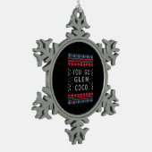 Funny KerstSweater Tin Sneeuwvlok Ornament (Links)