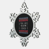 Funny KerstSweater Tin Sneeuwvlok Ornament (Rechts)