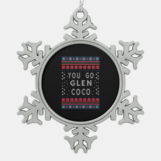 Funny KerstSweater Tin Sneeuwvlok Ornament (Voorkant)