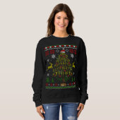 Funny Kersttrombone Player Gifts Xmas Tree Ug Trui (Voorkant volledig)