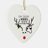 Funny Kerstverpleegster Stethoscoop Reindester Keramisch Ornament (Rechts)
