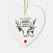 Funny Kerstverpleegster Stethoscoop Reindester Keramisch Ornament (Links)