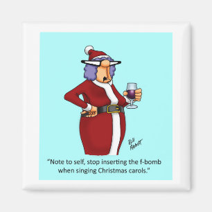 Funny Kerstwijn Magnet