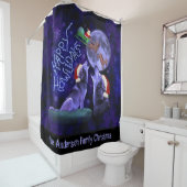 Funny Kerstwolves Happy Howlidays | Aangepast Douchegordijn (In situ)