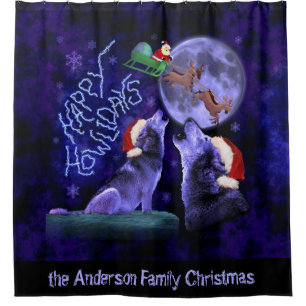 Funny Kerstwolves Happy Howlidays Aangepast Douchegordijn