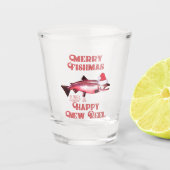 Funny Kerstzalm Vist Pun Santa Hat Shot Glas (Voorkant)