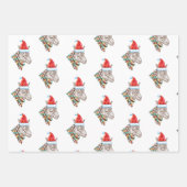 Funny kerstZebra Trio Inpakpapier Vel (Voorkant 3)