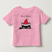 Funny Kerstzwarte kat Kinder Shirts (Voorkant)