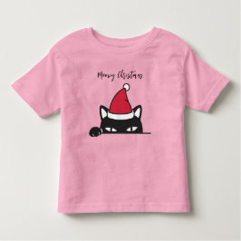Funny Kerstzwarte kat Kinder Shirts