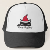 Funny Kerstzwarte kat Trucker Pet (Voorkant)