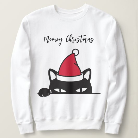 Funny Kerstzwarte kat Trui (Design voorkant)