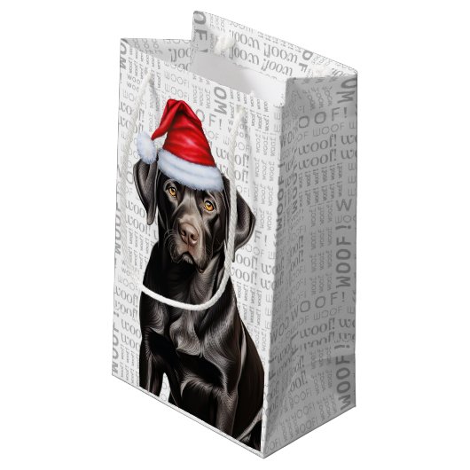 Funny Kerstzwarte lababrador Retriever Klein Cadeauzakje (Achterkant Gekanteld)