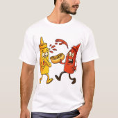 Funny Ketchup and Mustard Cartoon T-Shirt (Voorkant)