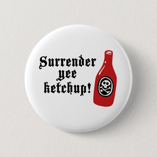 Funny Ketchup Pirate Ronde Button 5,7 Cm (Voorkant)