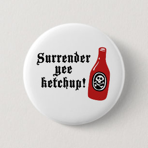 Funny Ketchup Pirate Ronde Button 5,7 Cm