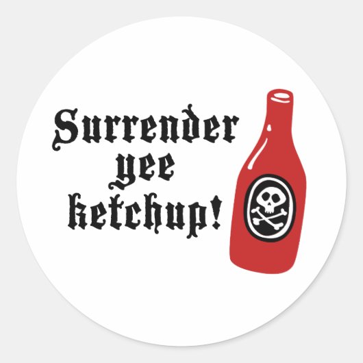 Funny Ketchup Pirate Ronde Sticker (Voorkant)