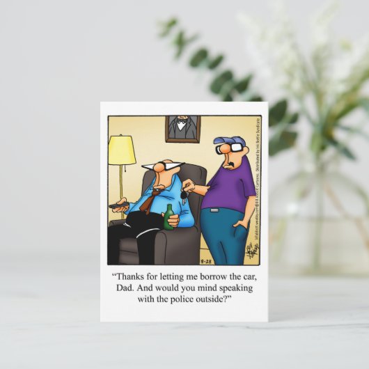 Funny "Keys to the Car" Briefkaart "spectickles" (Staand voorkant)