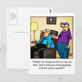 Funny "Keys to the Car" Briefkaart "spectickles" (Voorkant / Achterkant)