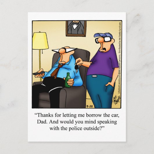 Funny "Keys to the Car" Briefkaart "spectickles" (Voorkant)