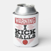 Funny Kickball Warning I Kick Balls Blikjeskoeler (Blikje Voorkant)